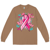 Toasted Coconut Breast Cancer ribbon Cancer Awareness Long Sleeve Tee - HowdyJamesFarm
