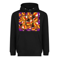 Black Candy Pattern Heavyweight Hoodie - CowhideDigitalArt