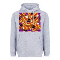 Heather Grey Candy Pattern Heavyweight Hoodie - CowhideDigitalArt