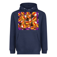 Navy Candy Pattern Heavyweight Hoodie - CowhideDigitalArt