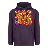 Plum Candy Pattern Heavyweight Hoodie - CowhideDigitalArt