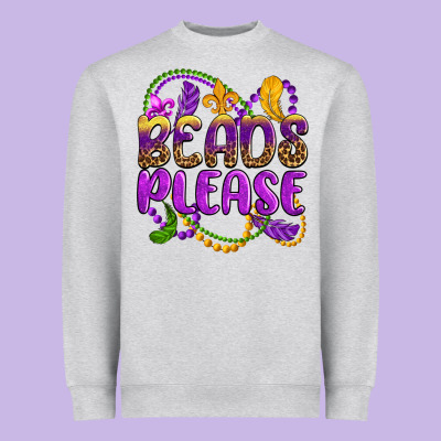 Beads Please Mardi Gras Heavyweight Sweatshirt Designed By Oliviacreatesart