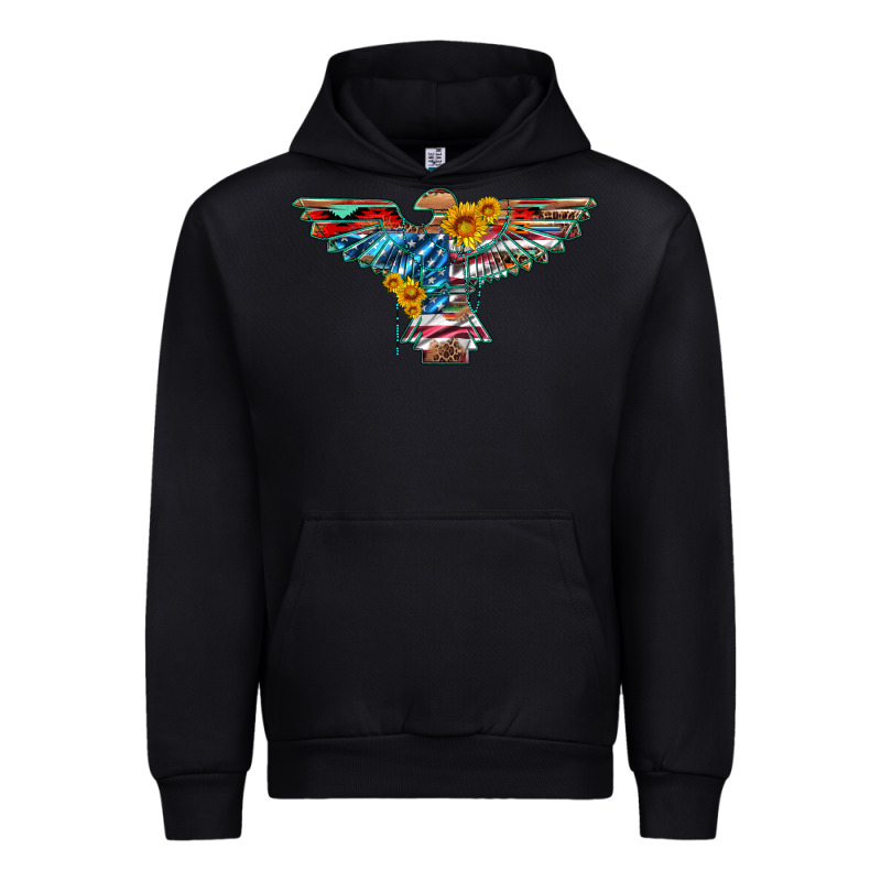 Thunderbird With Usa Flag And Sunflowers Urban Hoodie by Artiststas | Teevron