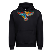Black thunderbird with usa flag and sunflowers Urban Hoodie - Artiststas