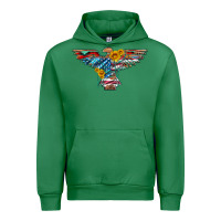 Emerald thunderbird with usa flag and sunflowers Urban Hoodie - Artiststas