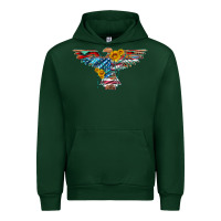 Forest Green thunderbird with usa flag and sunflowers Urban Hoodie - Artiststas
