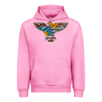 Fuchsia Pink thunderbird with usa flag and sunflowers Urban Hoodie - Artiststas