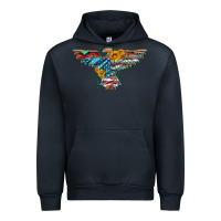Navy thunderbird with usa flag and sunflowers Urban Hoodie - Artiststas