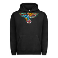 Pigment Black thunderbird with usa flag and sunflowers Urban Hoodie - Artiststas