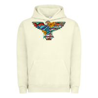 Pigment Pistachio thunderbird with usa flag and sunflowers Urban Hoodie - Artiststas