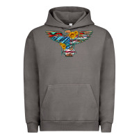 Pigment Tornado thunderbird with usa flag and sunflowers Urban Hoodie - Artiststas