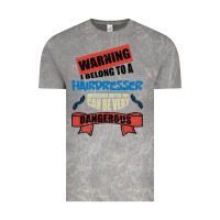 I Belong To A Hairdresser Warning Job Funny Partner Vintage Tee | Teevron