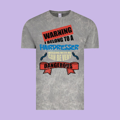 I Belong To A Hairdresser Warning Job Funny Partner Vintage Tee Designed By Bettercallsaul