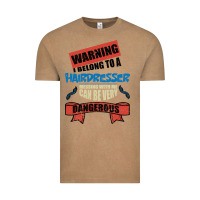 Vintage Coffee I belong to a HAIRDRESSER warning job funny partner Vintage Tee - Bettercallsaul