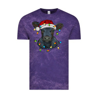 Cloud Purple christmas baby black angus calf with lights Vintage Tee - RanaPortraitStore