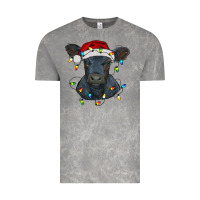 Cloud Rock christmas baby black angus calf with lights Vintage Tee - RanaPortraitStore