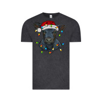 Vintage Black christmas baby black angus calf with lights Vintage Tee - RanaPortraitStore