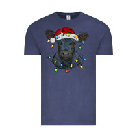 Vintage Denim christmas baby black angus calf with lights Vintage Tee - RanaPortraitStore