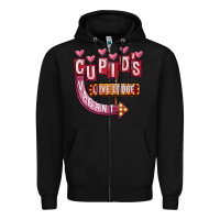Black Valentines Day Cupid's Love Lodge Zipper Hoodie - FaDigitalArtStudio