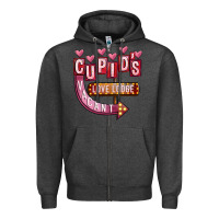 Charcoal Heather Valentines Day Cupid's Love Lodge Zipper Hoodie - FaDigitalArtStudio