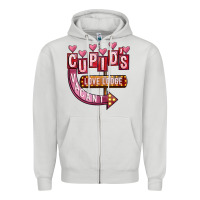 Dove Grey Valentines Day Cupid's Love Lodge Zipper Hoodie - FaDigitalArtStudio