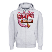 Heather Grey Valentines Day Cupid's Love Lodge Zipper Hoodie - FaDigitalArtStudio