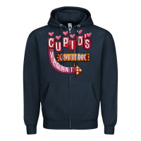 Navy Valentines Day Cupid's Love Lodge Zipper Hoodie - FaDigitalArtStudio