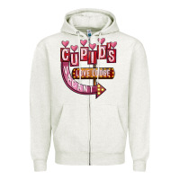Oatmeal Heather Valentines Day Cupid's Love Lodge Zipper Hoodie - FaDigitalArtStudio