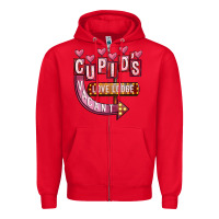 Red Valentines Day Cupid's Love Lodge Zipper Hoodie - FaDigitalArtStudio
