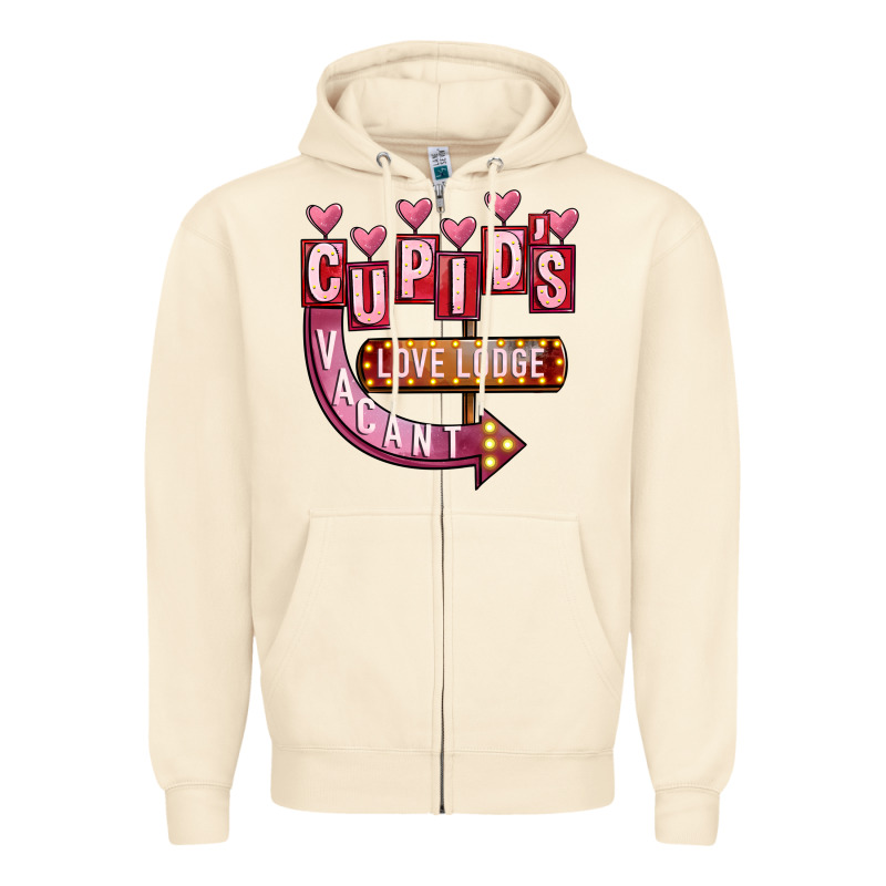 Valentines Day Cupid's Love Lodge Zipper Hoodie by FaDigitalArtStudio | Teevron