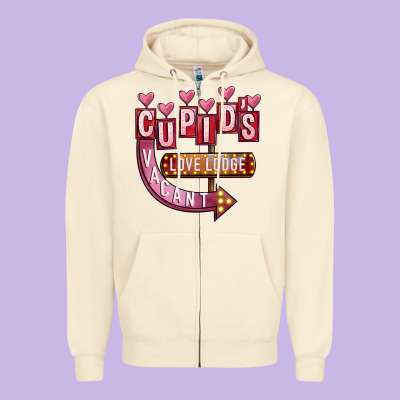 Valentines Day Cupid's Love Lodge Zipper Hoodie Designed By Fadigitalartstudio
