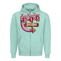 Seafoam Valentines Day Cupid's Love Lodge Zipper Hoodie - FaDigitalArtStudio