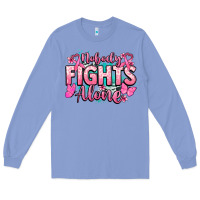 Nobody Fights Alone Cancer Awareness Long Sleeve Tee | Teevron