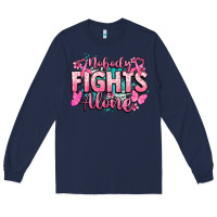 Navy Nobody fights alone Cancer Awareness Long Sleeve Tee - HowdyJamesFarm