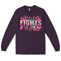 Plum Nobody fights alone Cancer Awareness Long Sleeve Tee - HowdyJamesFarm