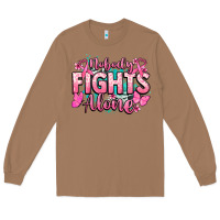 Toasted Coconut Nobody fights alone Cancer Awareness Long Sleeve Tee - HowdyJamesFarm