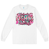 White Nobody fights alone Cancer Awareness Long Sleeve Tee - HowdyJamesFarm
