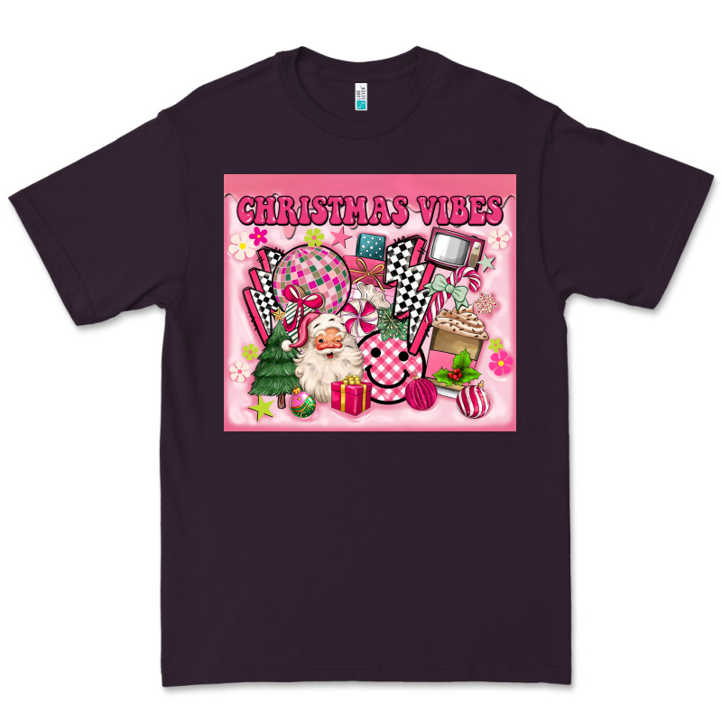 3d Retro Pink Christmas Vibes Premium Tee by MaliasSmallBusiness | Teevron