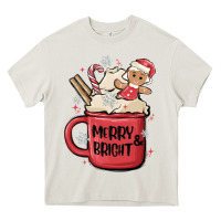Cream merry and bright Heavy Core Tee - MaliasSmallBusiness