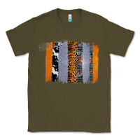 Army Green Western Cowhide Glitter Aztec Leopard Pattern Brushstroke Classic Tee - Bettercallsaul