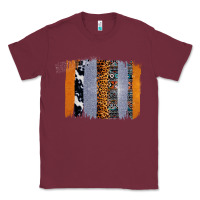 Burgundy Western Cowhide Glitter Aztec Leopard Pattern Brushstroke Classic Tee - Bettercallsaul