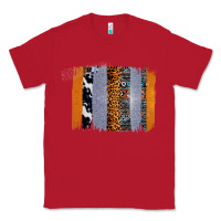 Red Western Cowhide Glitter Aztec Leopard Pattern Brushstroke Classic Tee - Bettercallsaul
