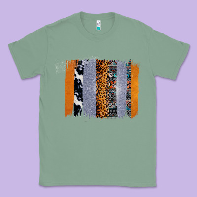 Western Cowhide Glitter Aztec Leopard Pattern Brushstroke Classic Tee Designed By Bettercallsaul