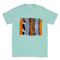 Seafoam Western Cowhide Glitter Aztec Leopard Pattern Brushstroke Classic Tee - Bettercallsaul