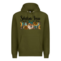 Army Green western shiba inu mom Premium Hoodie - RanaPortraitStore