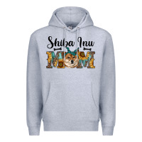 Heather Grey western shiba inu mom Premium Hoodie - RanaPortraitStore