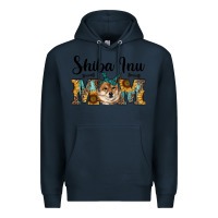 Navy western shiba inu mom Premium Hoodie - RanaPortraitStore
