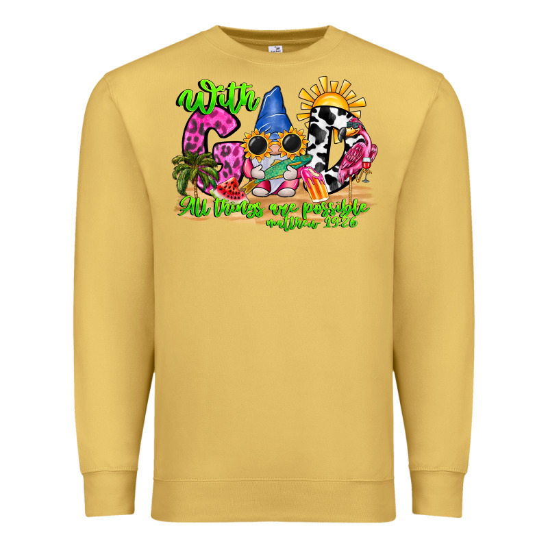 With God All Things Are Possible Summer Premium Sweatshirt by CowhideDigitalArt | Teevron