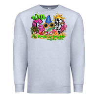 Heather Grey with god all things are possible summer Premium Sweatshirt - CowhideDigitalArt