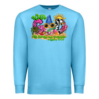 Ocean Blue with god all things are possible summer Premium Sweatshirt - CowhideDigitalArt
